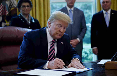 President Trump signing the latest coronavirus relief bill