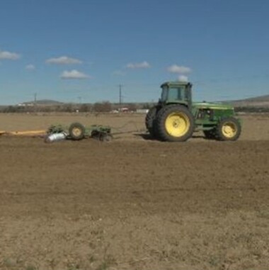 Tractor on farm land