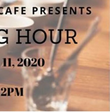 event poster that says tasting hour with time and date