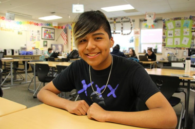 portrait of a student in a classroom