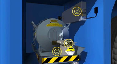 3d rendering of radioactive material security points