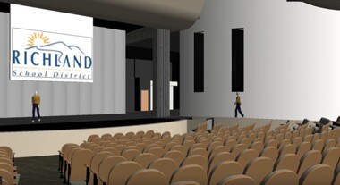 3D rendering of new Richland High auditorium