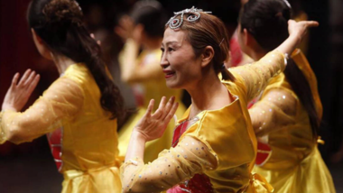 Chinese women dancing