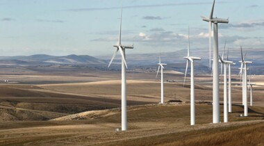 windmills along a hillside