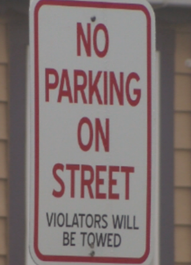 A no parking sign