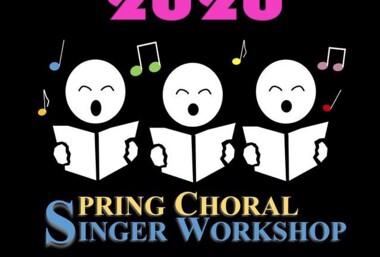 graphic of choir singers advertising spring event