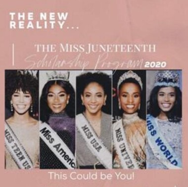 Young African American women in an ad. for Miss Juneteenth