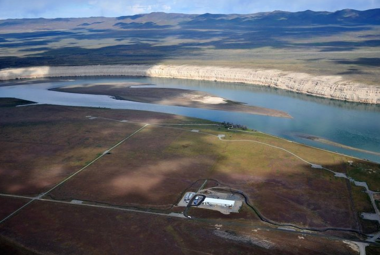 Hanford groundwater cleaning facility aerial view