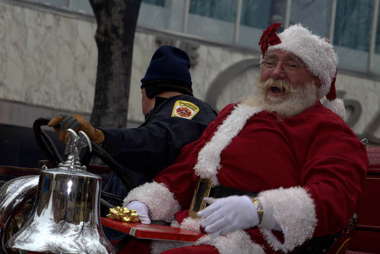 Santa Clause in sleigh