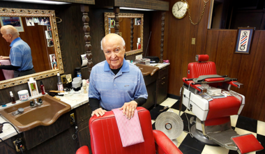 barber in his shop