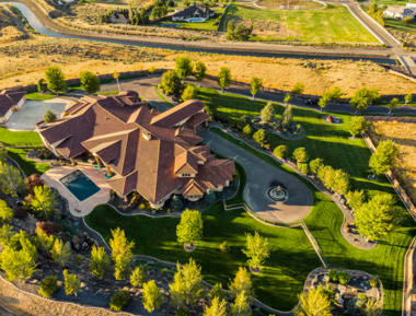 Aerial view of the Kolzig mansion