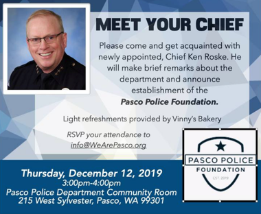 Advertisement with pasco police chief photo on it