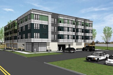 Rendering of possible Catholic Charities’ housing development 