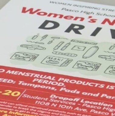 Flyer about womens menstrual products