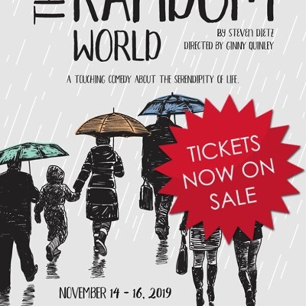 illustration of people with umbrealls walking in the rain